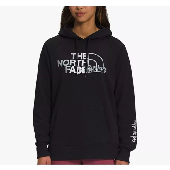 The North Face Women's Graphic Injection Black Hoodie Size M - Picture 1 of 8